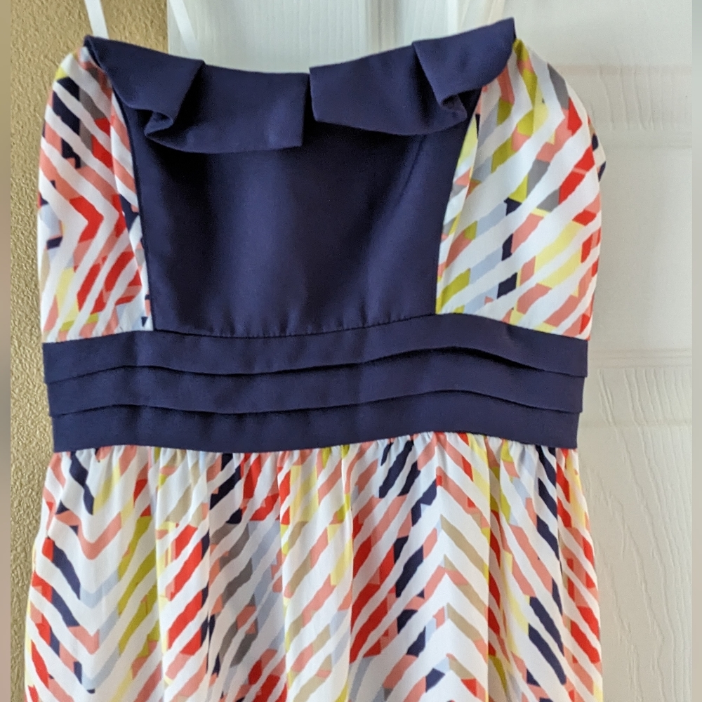 XS Bcbgeneration Strapless Maxi dress geometric print multicolor